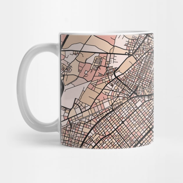 Athens Map Pattern in Soft Pink Pastels by PatternMaps